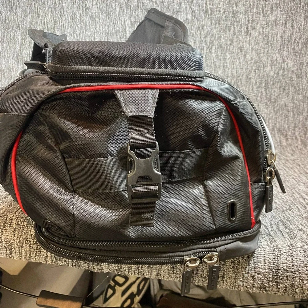 OGIO Ducati Moto Duffle Bag Wet Dry Shoe Storage Black Red Motorcycle Track Gear